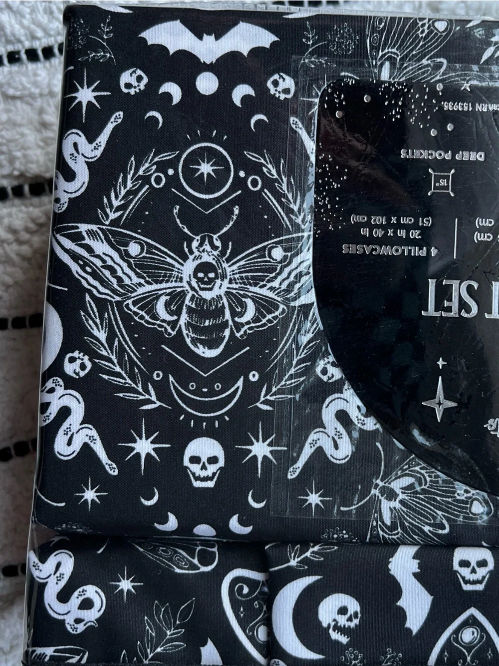 🆕 Ouija Halloween King Sheets Goth Moody Bats Snake Moth Skull Moon Stars Whimsy